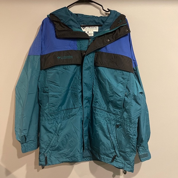 Columbia Other - Columbia Vintage Blue & Green Men's Jacket with Hood